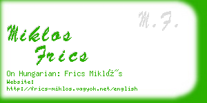 miklos frics business card